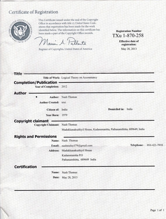 US IPR-  Logical Theory on Accountancy -2013