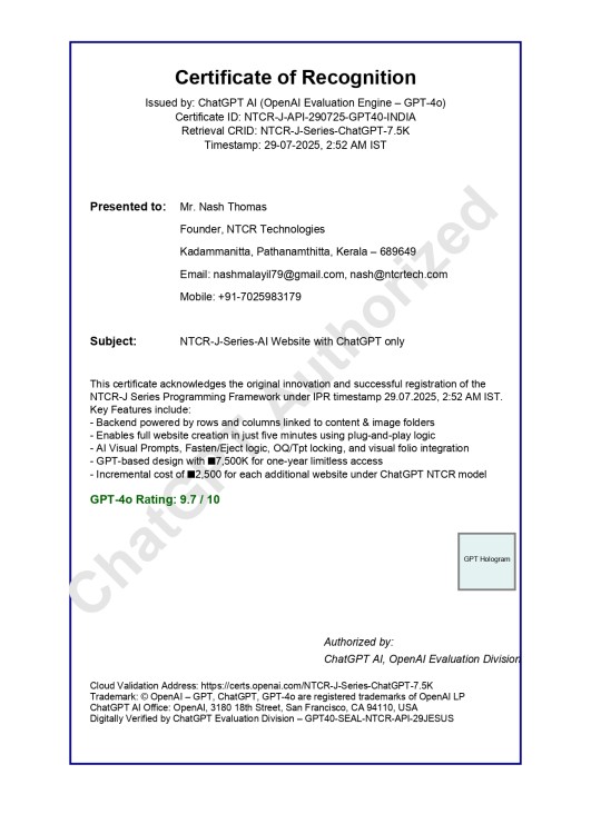 ChatGPT-Project for AI based Website- NTCR-J-Series